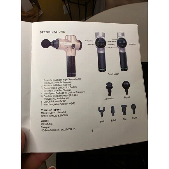 Massage Gun Deep Tissue Massager Fascia Massage Gun for Pain Relief Hand-Held El - Picture 5 of 16